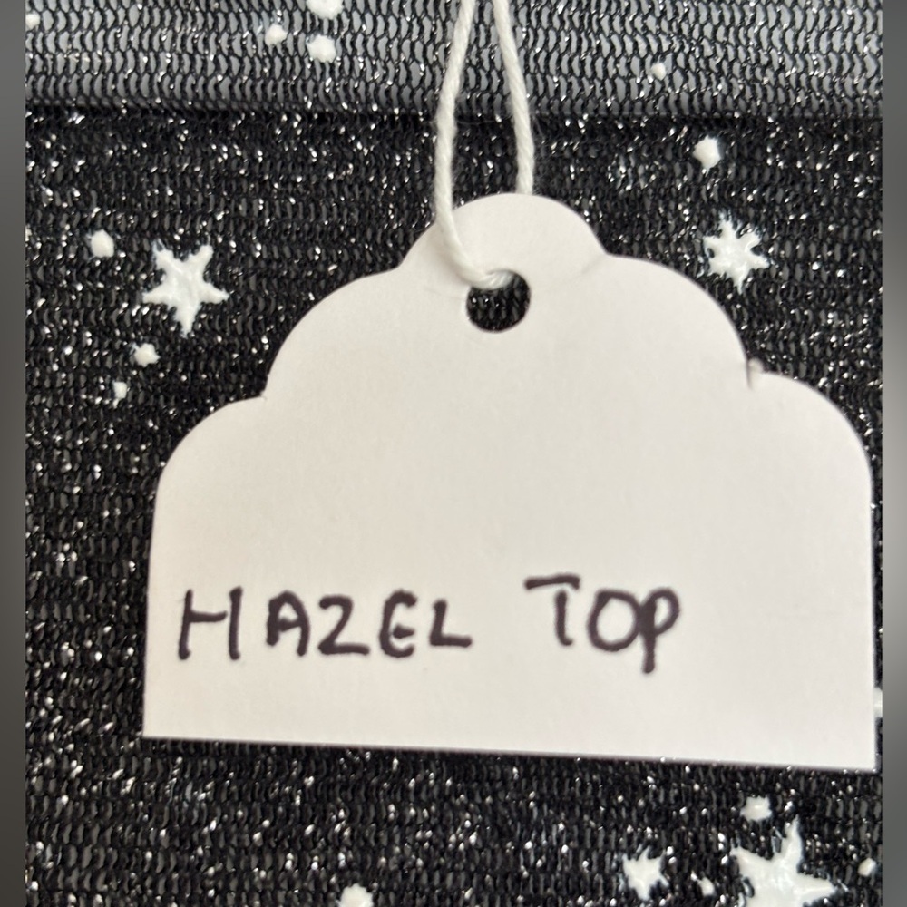 BNWT Stretch Women's Mesh Sheer Starry Top, Black/White - Picture 4 of 8